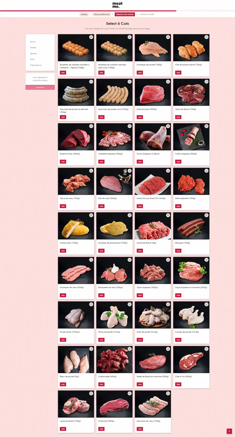 Meat Me - subscription website design showcase preview